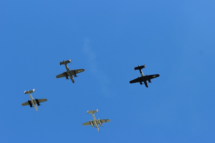 Warbirds And Airshows - 2017 B-25 Fly-Over At The Air Force Museum